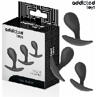 ADDICTED TOYS - SET DE 3 PLUG ANAL SILICONA MODELO 3